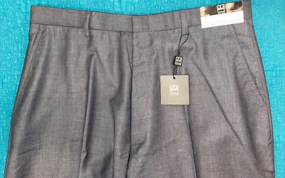 NWT Mens Ike Behar Dark Gray Flat Front Dress Pants, Sz 24/34 - Image 1 of 4