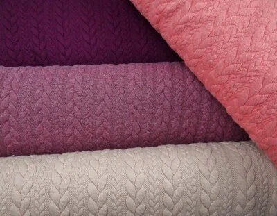   0,50 m  Strickstoff Zopfmuster uni  farbig Stoffe Cably 4455 - Bild 1 von 2