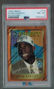 1995-96 Topps Finest con revestimiento #115 Kevin Garnett RC PSA 8 4034* - Imagen 1 de 2