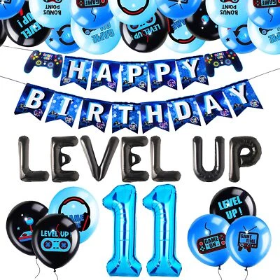 19 PIEZAS Videojuego Decoración Cumpleaños Nivel UP 11 Decoraciones Cumpleaños Jugador... Foto 1 de 4