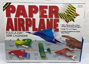 Paper Airplane 2008 Fold-A-Day Calendar 300+ 7.75”x 6” Paper Airplanes Open Box - Picture 1 of 6