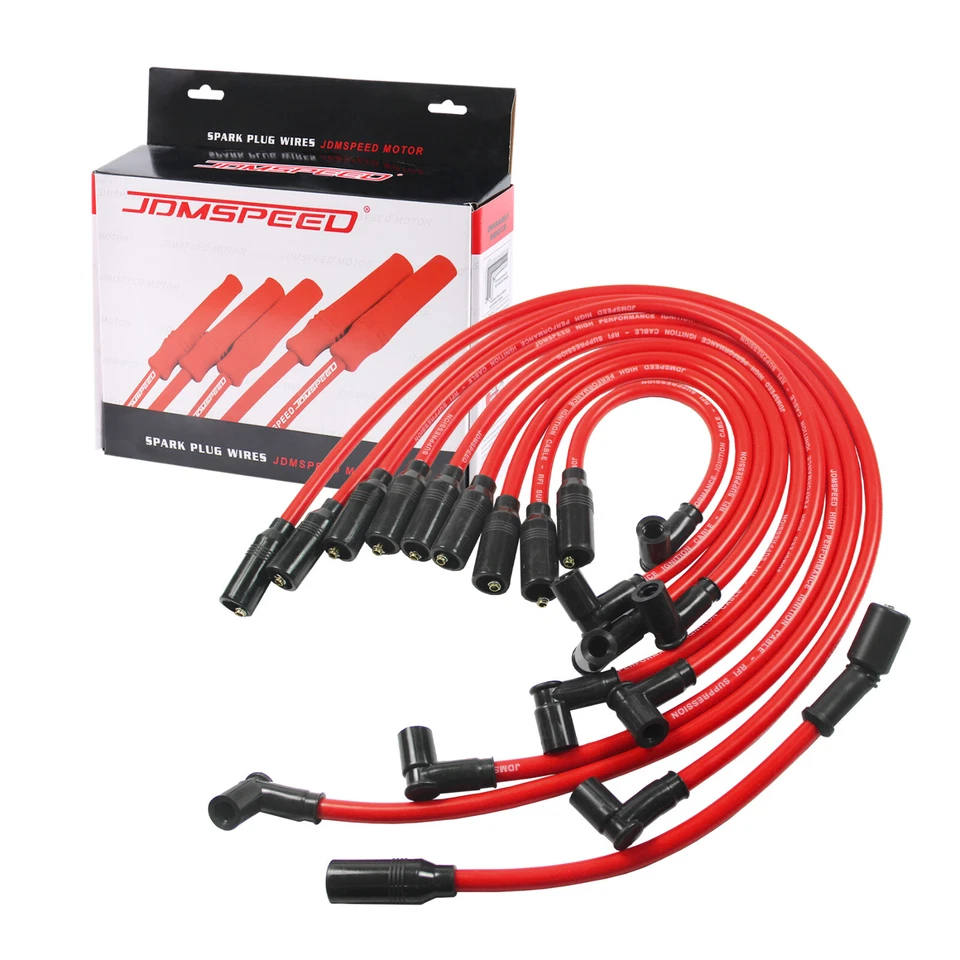 Juego de cables de bujía rojos de 10,2 mm para Chevrolet Corvette Lt1 1992-1996 5,7 L Foto 1 de 4