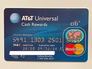 AT&T Universal Cash Rewards Credit Card▪️2008 Exp▪️Citibank▪️Collectible Only - Picture 1 of 2