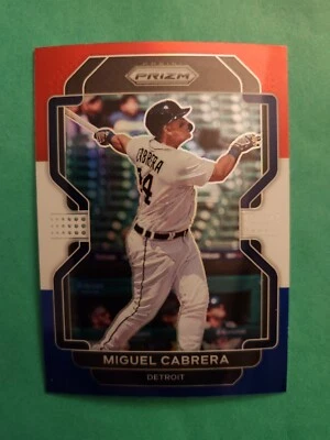 2022 Panini Prizm - Tier II Red White & Blue Prizm #211 Miguel Cabrera - Image 1 of 2