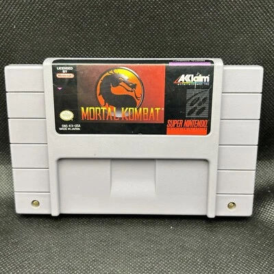 1994 Mortal Kombat SNES Super Nintendo Video Game Cartridge Only Clean & Tested - Image 1 of 4