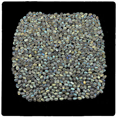 100 Pcs Natural Labradorite 6mm*4mm Oval Top Quality Loose Cabochon Gemstones • 14€