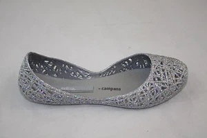 KID'S MINI MELISSA 31514 CAMPANA ZIG ZAG IV INF 51968 SILVER GLITTER MSRP $65.00 - Picture 1 of 5