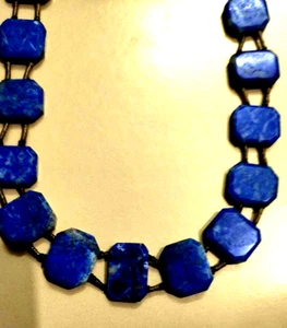 VINTAGE RARE ANTIQUE LAPIS LAZULI OPAQUE BLUE STONE CUT POLISHED 15 NO  NECKLESS - Picture 1 of 12