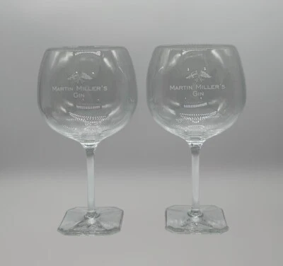 Juego de 2 vasos globo de ginebra de cristal Martin Miller’s con sangría inglesa Foto 1 de 4