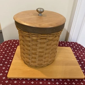 Longaberger X Large Canister Crock Basket With Lid and Protector - Picture 1 of 10