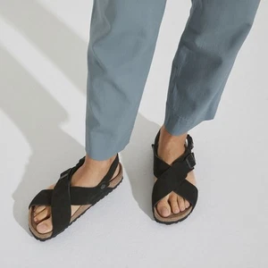 BIRKENSTOCK TULUM SFB SCHWARZE VELOURSLEDER SANDALEN SCHMAL WEITE - Bild 1 von 6