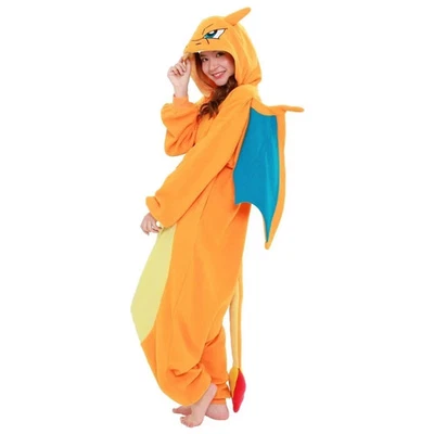 Pokemon Cosplay Costume Kigurumi Charizard Pajama Halloween Adult Unisex USA NEW - Image 1 of 4