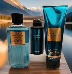 3-teiliges Set Bath & Body Works Herren Kollektion ATLANTIC Körperpflege 3x Posten Neu  - Bild 1 von 5