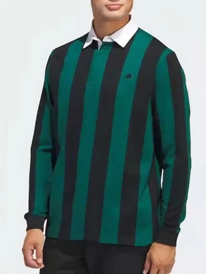 $90...Adidas Go-To size XL Long Sleeve Polo Rugby Shirt Green/Blue-White.... - Image 1 of 4