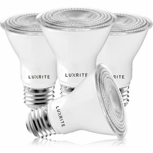 Luxrite 4-Pack PAR20 LED Bulb 7W=50W Cool White Dimmable Wet Rated UL Listed - Picture 1 of 7