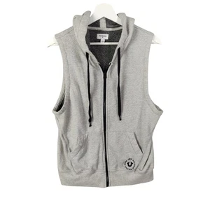 True Religion Damen Medium Streetwear ärmellos Reißverschluss Hoodie Weste grau Gorp - Bild 1 von 11