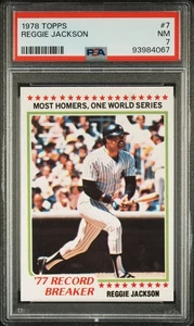 1978 Topps #7 - Reggie Jackson - PSA 7 Near Mint!! - Bild 1 von 2