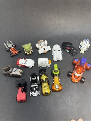 Disney Racers Hot Wheels Lot of 14 Star Wars Pixar  Indiana Jones Hello Kitty - Image 1 of 4