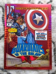 2024 Marvel Masterpieces '92 Platinum #48-V Major Victory variante prisma rosso /292 - Foto 1 di 2
