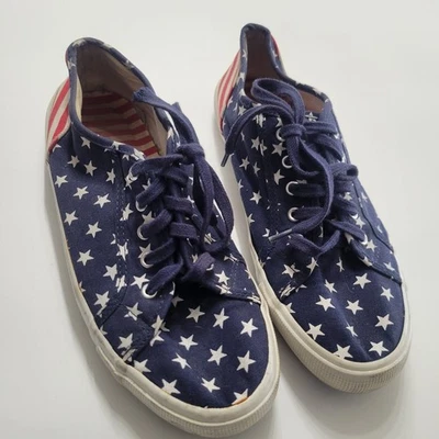 Old Navy sneakers red/white/blue patriotic stars&stripes size 10 canvas/laces - Image 1 of 4