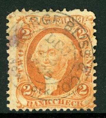USA 1862 Washington 1¢ Revenue  1st Issue  Sc R6c VFU D711 - Image 1 of 4