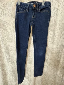 American Eagle Super Stretch Denim Jeans Girls Size 2 - Picture 1 of 4