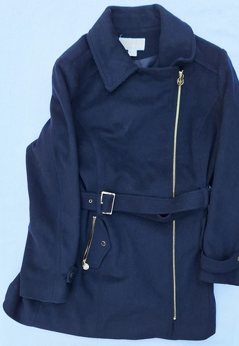 Cappotto donna invernale lana blu navy Michael Kors taglia XL