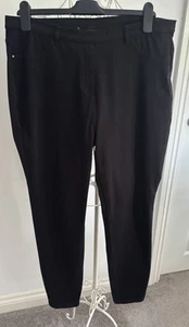 NEXT ~ COTTON/POLY TWILL TROUSERS ~ STRETCH ~ 18 L ~ PULL ON ~ SLIM LEG ~ BLACK - Picture 1 of 9