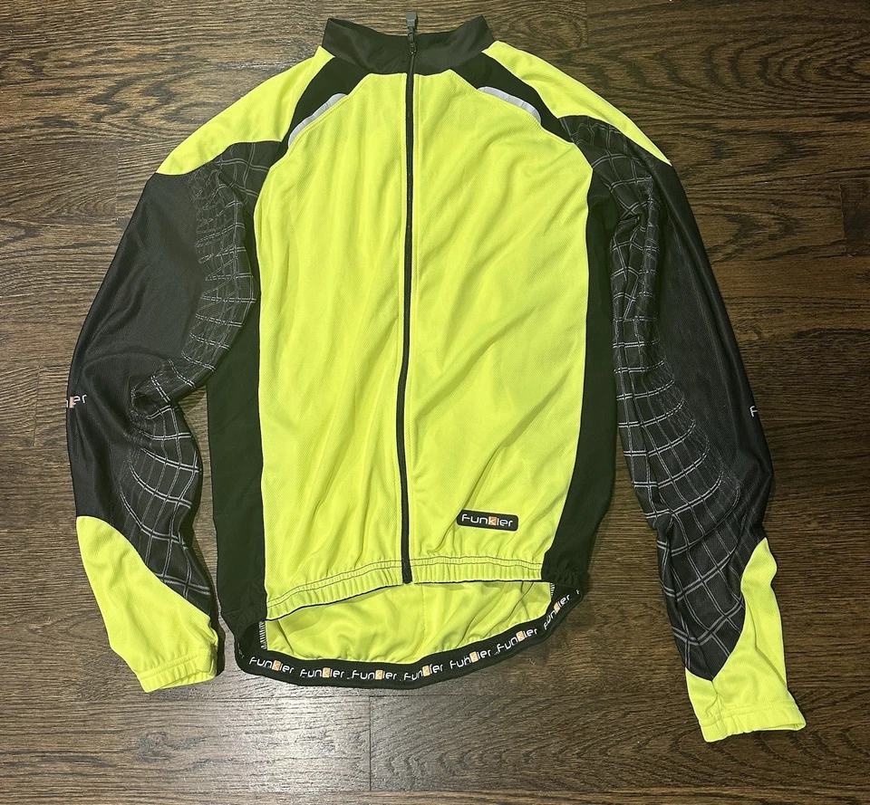 Camiseta de ciclismo Funkier mediana con cremallera manga larga amarilla para mujer ciclismo Foto 1 de 4