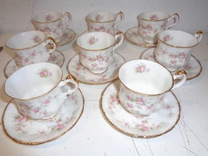 Vintage Paragon Victoriana Rose Bone China Kaffee Tee Tasse Set 8 C/S - Bild 1 von 3