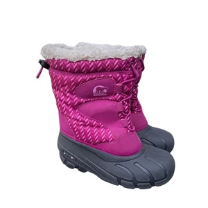 Sorel Kids' Flurry Weather Resistant Snow Boot Insulated Pink Black Girls Size 3 - Picture 1 of 7