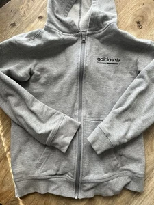 Adidas Boys, Heather Gray, Full Zip Hoodie Sweatshirt Size (11/12) Fleece - Picture 1 of 5