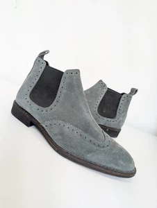 Botas Chelsea Kurt Geiger Para Hombre Talla UK 6 EU 40 - Zapato al Tobillo Cuero Gamuza Gris - Imagen 1 de 15