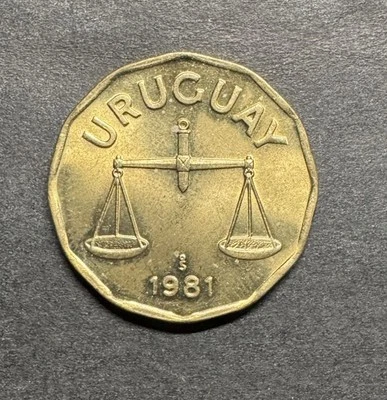 Uruguay 50 Fifty Centesimos 1981 Cents Scales UNC World Foreign Coin - Image 1 of 2