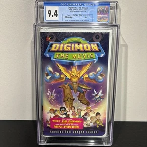 Digimon: The Movie (VHS, 2001) CGC 9.4 A+ Clamshell Case Sealed W/Mini-Poster - Imagen 1 de 9