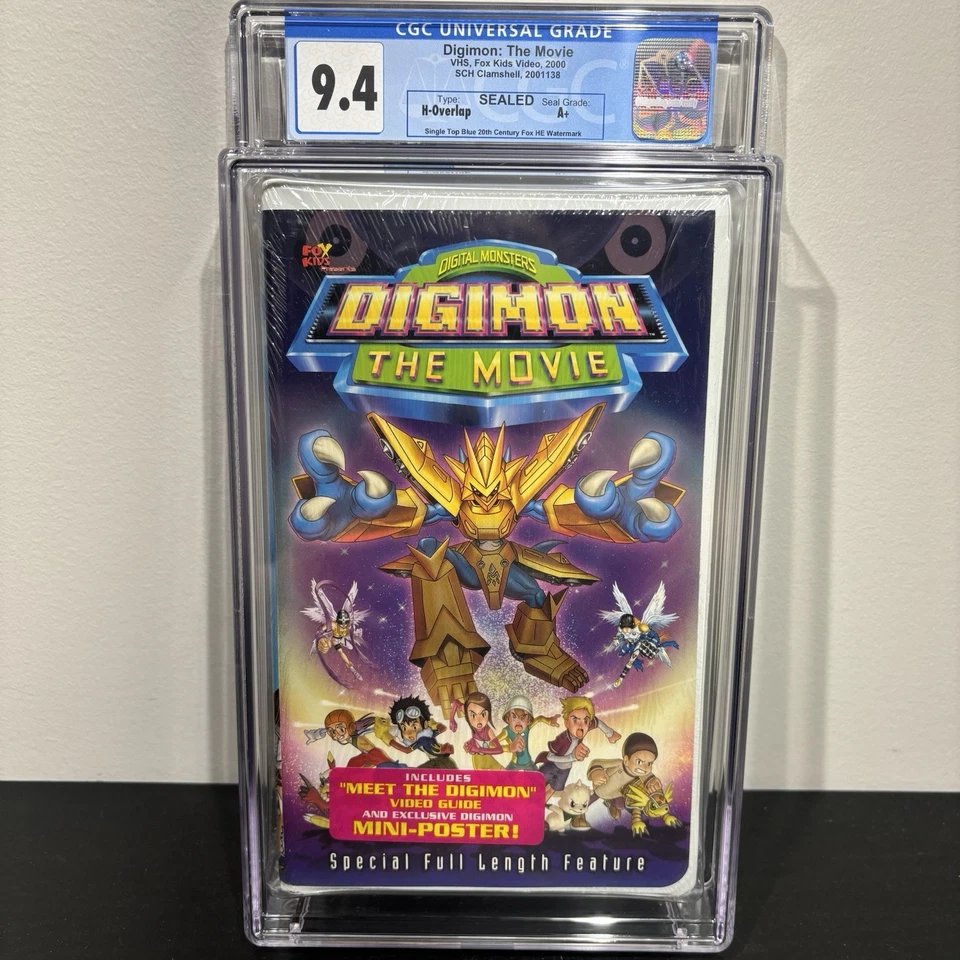 Digimon: The Movie (VHS, 2001) CGC 9.4 A+ Clamshell Case Sealed W/Mini-Poster - Image 1 of 4