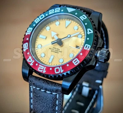 Reloj amarillo completo automático de buceo RASTAFARI 24 joyas NH35A Mod 40 mm ZAFIRO  Foto 1 de 4