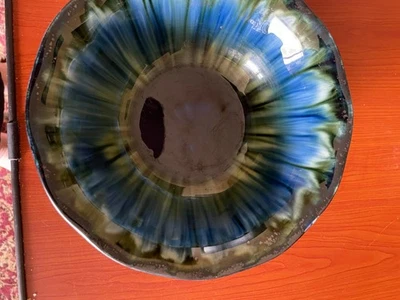 large porthmadog bowl stamped 14 on base blue/black/green colours - Image 1 of 3