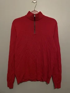 Polo Golf Ralph Lauren 1/4 Zip Sweatshirt Men's M Red Sweater Pullover (D312) - Picture 1 of 5