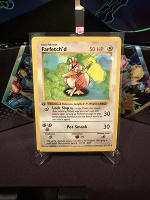 Pokemon 1st Edition Shadowless Base Set Farfetch’d Excellent! - Image 1 of 4