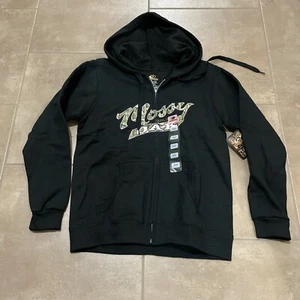 Womens Mossy Oak Zip Up Hooded Sweatshirt Black Size Small - Picture 1 of 5