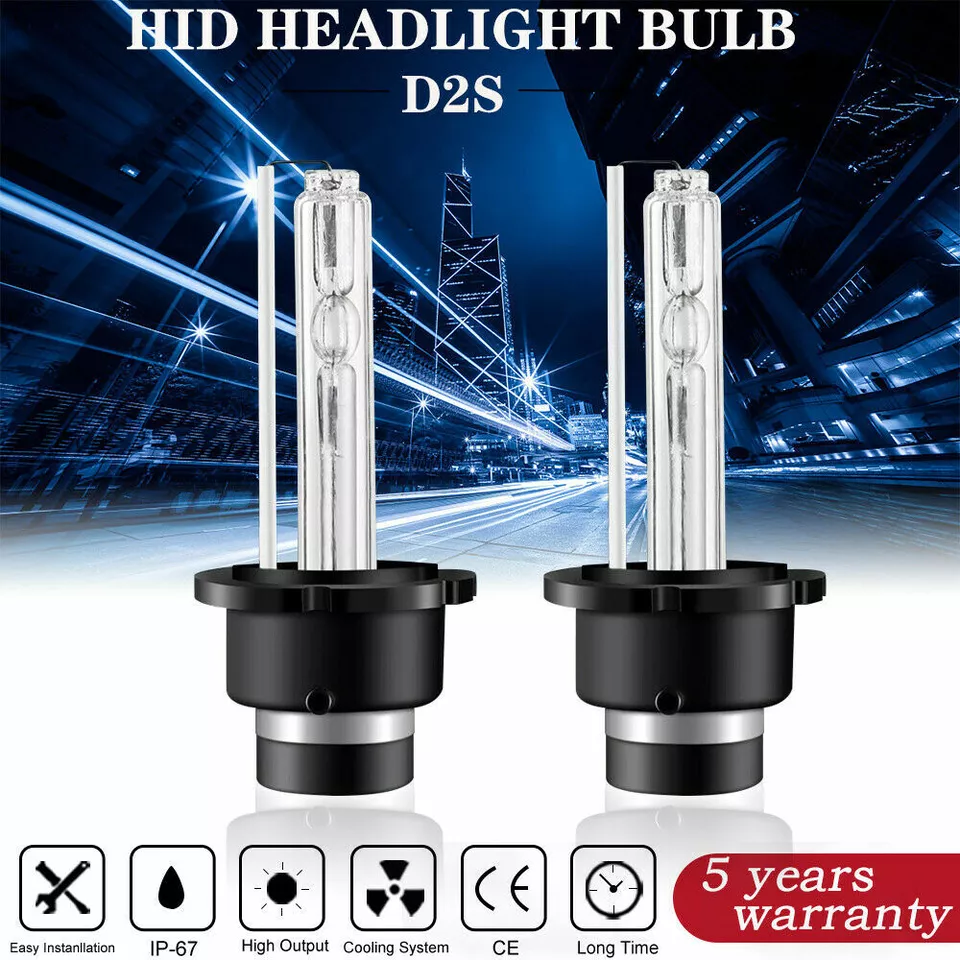 D2S WHITE XENON HID LIGHT BULBS HEADLIGHT HEADLAMP 6000K 55W FACTORY FITTED 2PCS - Image 1 of 4