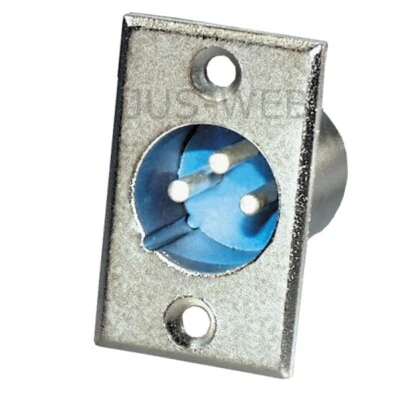 5x 3 pol Cannon XLR Einbaustecker männlich Mikrofon Stecker Flanscheinbau