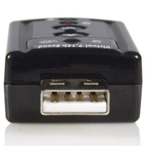 StarTech ICUSBAUDIO7 Virtual 7.1 Channel USB Stereo Audio External Sound Card - Picture 1 of 4