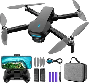 Drone with Camera, 1080P HD FPV Camera Drone with Brushless Motor, 2 Batteries, - Picture 1 of 7