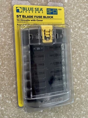 NEW Blue Sea 5029 ST Blade Fuse W/ Cover - 12 Circuit ATO or ATC Fuses 1A-30A - Image 1 of 3