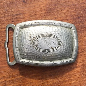 Antique Victorian Hammered Dimpled Silver Front Toggle Belt Buckle - Picture 1 of 8