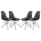 Leisuremod Cresco Molded Eiffel Side Chair - Set Of 4 Transparent Black