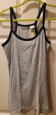 ❤❤TOMMY BAHAMA NWT Paradise Spa Stripe Cami Tank Top Ink Blue /White Size XL 16 — 第 1/4 张图片