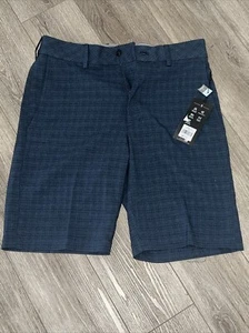 Walter Hagen Perfect 11 Tonal Plaid 10'' Men's Outdoor Golf Shorts Navy MSRP $70 - Picture 1 of 6